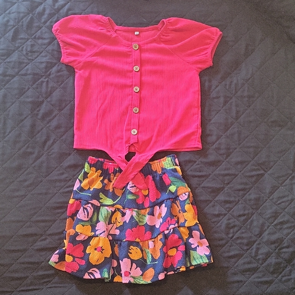 🩷3/20$ Girl 6 New For Summer Top and Skirt Set